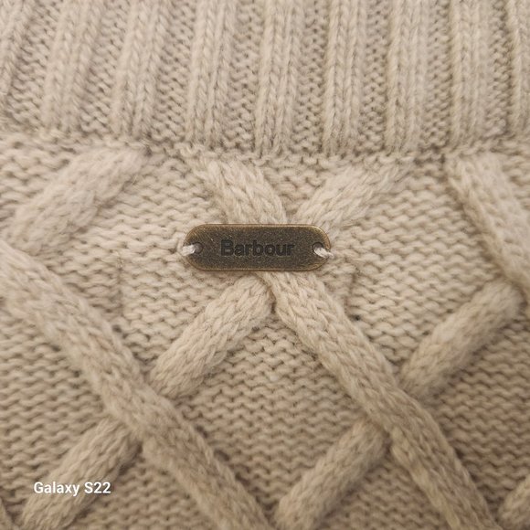 Barbour Daffodil Knit Crew Neck Sweater Oatmeal Cream Women's Size: 6 WORN 2x - Picture 9 of 9